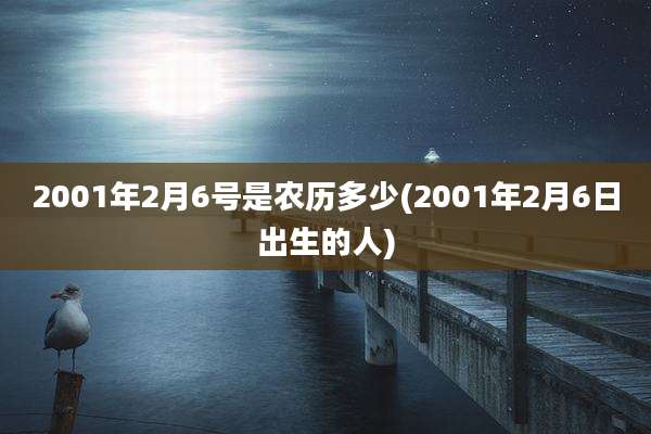 2001年2月6号是农历多少(2001年2月6日出生的人)