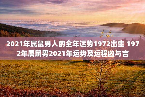 2021年属鼠男人的全年运势1972出生 1972年属鼠男2021年运势及运程凶与吉