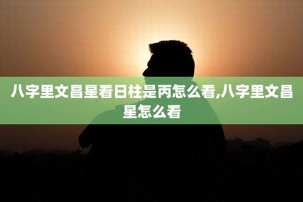 八字里文昌星看日柱是丙怎么看,八字里文昌星怎么看