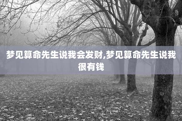 梦见算命先生说我会发财,梦见算命先生说我很有钱