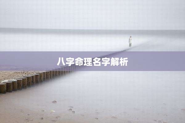 八字命理名字解析