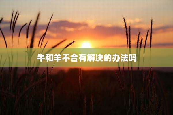 牛和羊不合有解决的办法吗