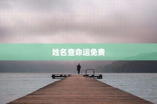 姓名查命运免费