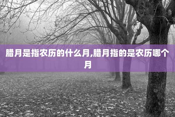 腊月是指农历的什么月,腊月指的是农历哪个月