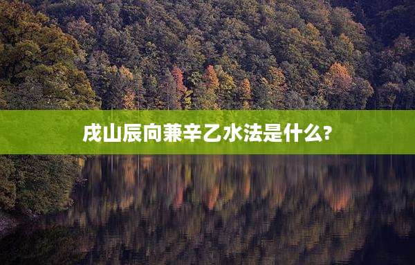 戌山辰向兼辛乙水法是什么?