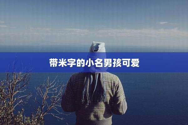 带米字的小名男孩可爱