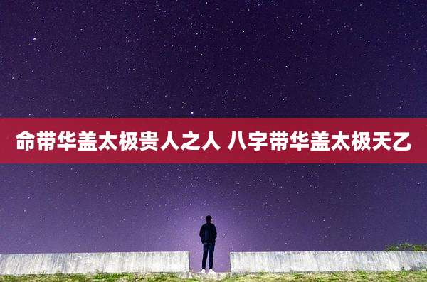 命带华盖太极贵人之人 八字带华盖太极天乙