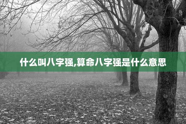 什么叫八字强,算命八字强是什么意思