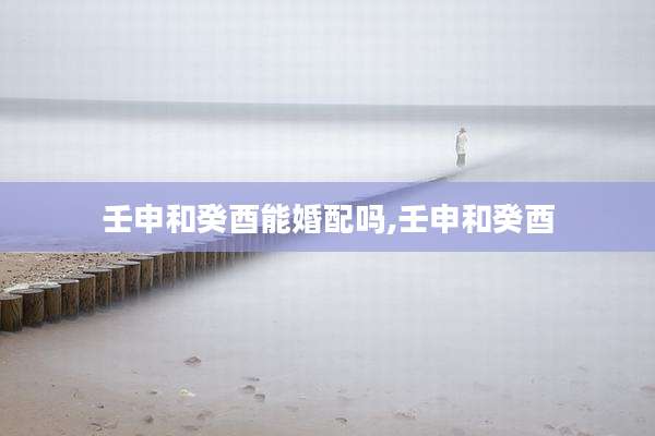 壬申和癸酉能婚配吗,壬申和癸酉