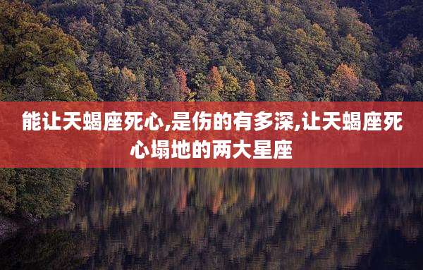 能让天蝎座死心,是伤的有多深,让天蝎座死心塌地的两大星座