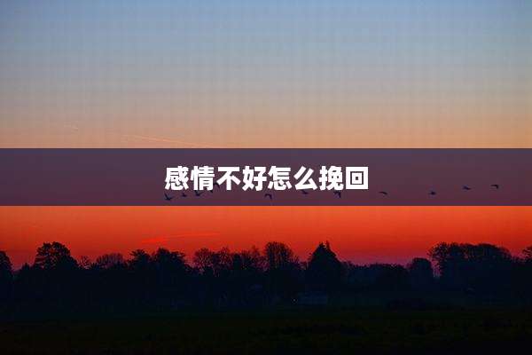 感情不好怎么挽回