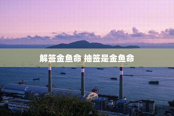 解签金鱼命 抽签是金鱼命