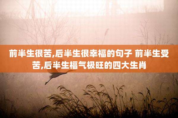 前半生很苦,后半生很幸福的句子 前半生受苦,后半生福气极旺的四大生肖