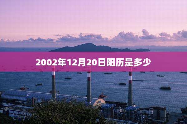 2002年12月20日阳历是多少