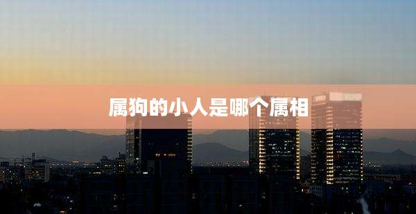 属狗的小人是哪个属相