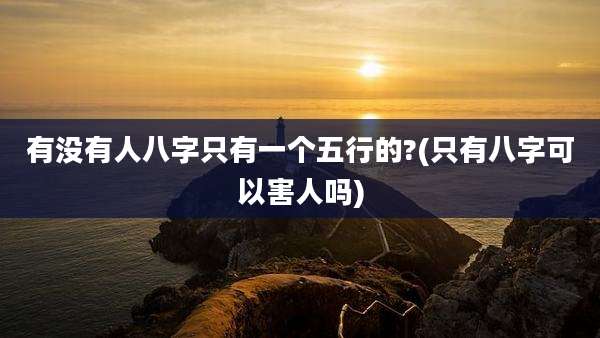 有没有人八字只有一个五行的?(只有八字可以害人吗)