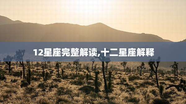 12星座完整解读,十二星座解释