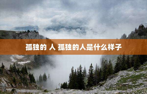 孤独的 人 孤独的人是什么样子