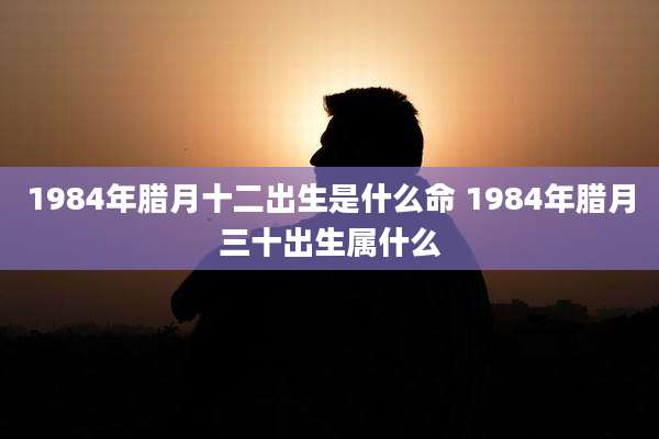 1984年腊月十二出生是什么命 1984年腊月三十出生属什么