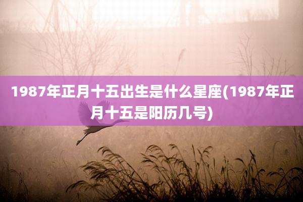 1987年正月十五出生是什么星座(1987年正月十五是阳历几号)