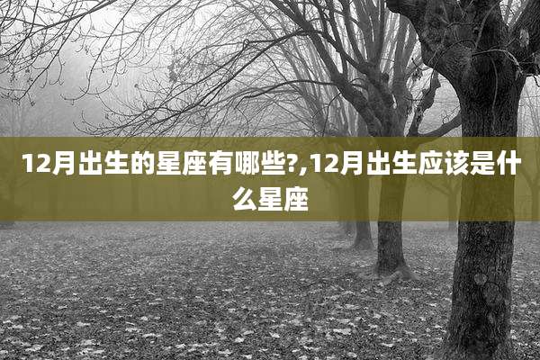 12月出生的星座有哪些?,12月出生应该是什么星座