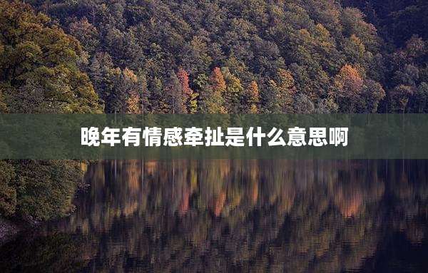 晚年有情感牵扯是什么意思啊