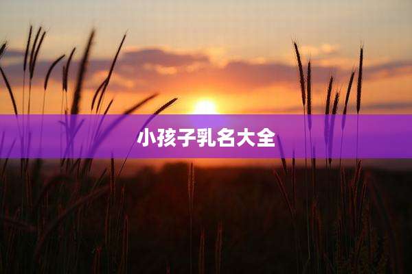 小孩子乳名大全