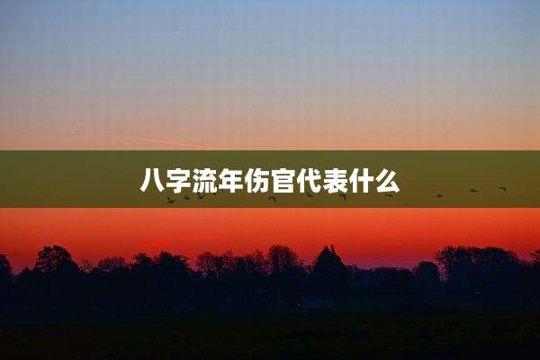 八字流年伤官代表什么