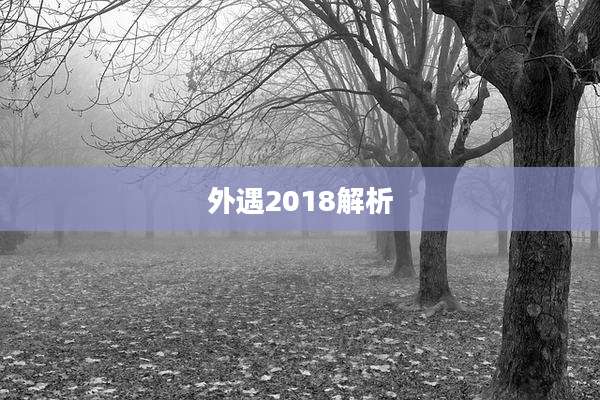 外遇2018解析