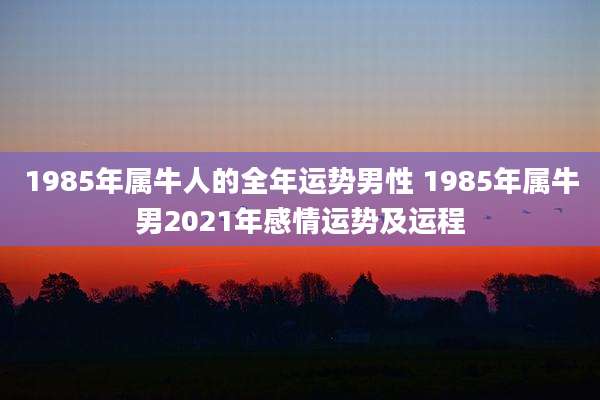 1985年属牛人的全年运势男性 1985年属牛男2021年感情运势及运程