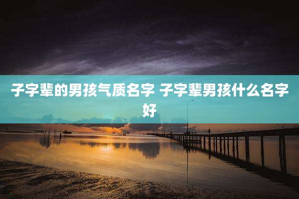 子字辈的男孩气质名字 子字辈男孩什么名字好