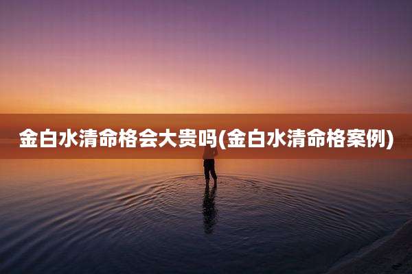 金白水清命格会大贵吗(金白水清命格案例)