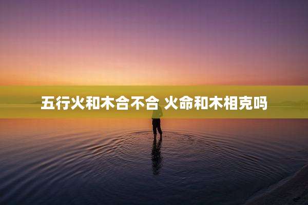 五行火和木合不合 火命和木相克吗