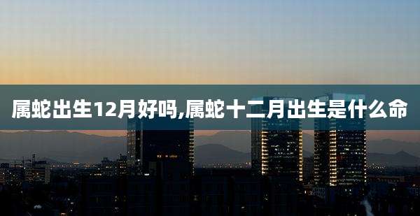 属蛇出生12月好吗,属蛇十二月出生是什么命