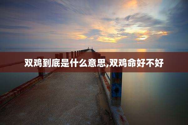 双鸡到底是什么意思,双鸡命好不好