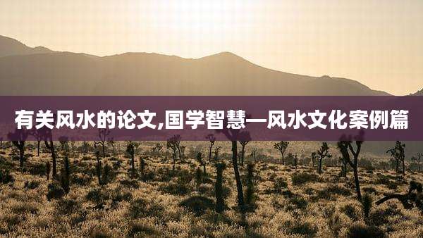 有关风水的论文,国学智慧—风水文化案例篇