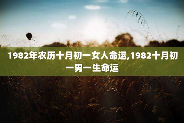 1982年农历十月初一女人命运,1982十月初一男一生命运