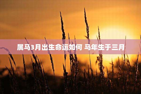 属马3月出生命运如何 马年生于三月