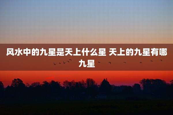 风水中的九星是天上什么星 天上的九星有哪九星