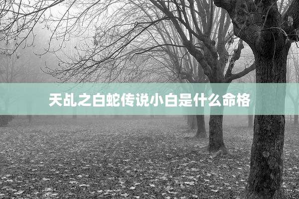 天乩之白蛇传说小白是什么命格