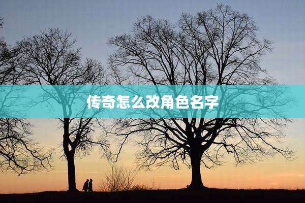 传奇怎么改角色名字