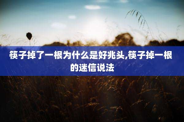 筷子掉了一根为什么是好兆头,筷子掉一根 的迷信说法