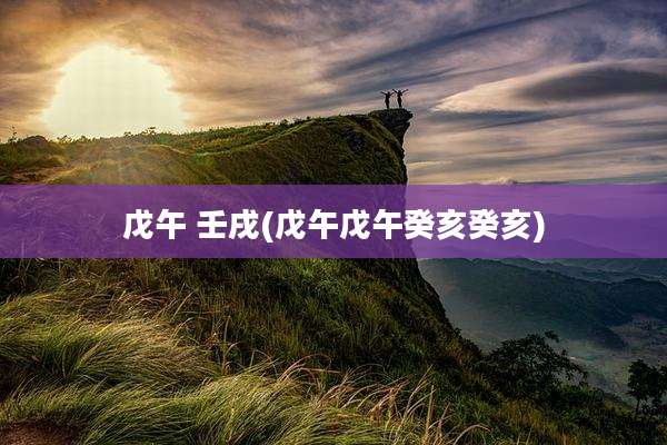 戊午 壬戌(戊午戊午癸亥癸亥)