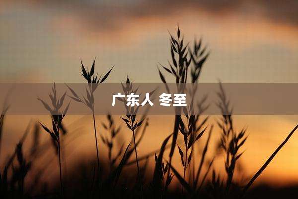 广东人 冬至