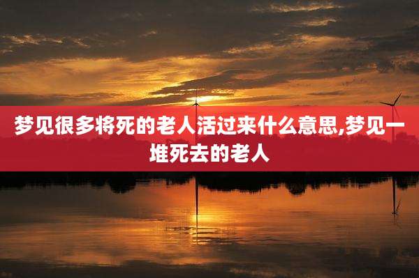梦见很多将死的老人活过来什么意思,梦见一堆死去的老人