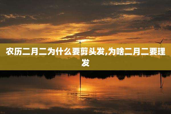 农历二月二为什么要剪头发,为啥二月二要理发
