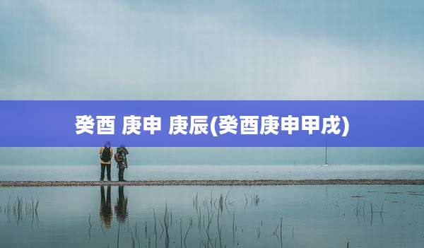 癸酉 庚申 庚辰(癸酉庚申甲戌)