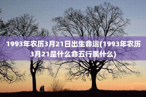 1993年农历3月21日出生命运(1993年农历3月21是什么命五行属什么)