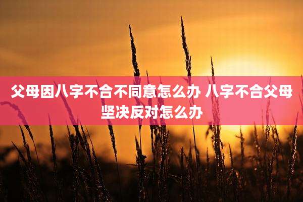 父母因八字不合不同意怎么办 八字不合父母坚决反对怎么办