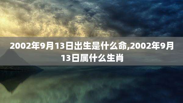 2002年9月13日出生是什么命,2002年9月13日属什么生肖